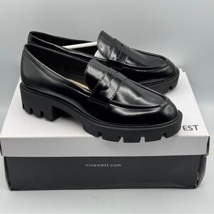 Nine West Maibel3 Chunky Lug Sole Loafers • Black • Size 7M • New in Box